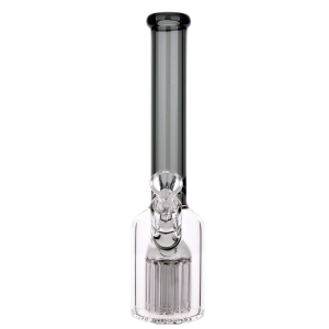 DHC Color Tube & Tree Perc Rounded Beaker Bong - 10.5 in. - Clear Black