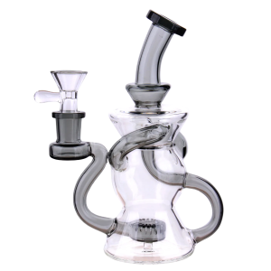 DHC Color Perc & Tube Recycler Bong - 7 in. - Smoke