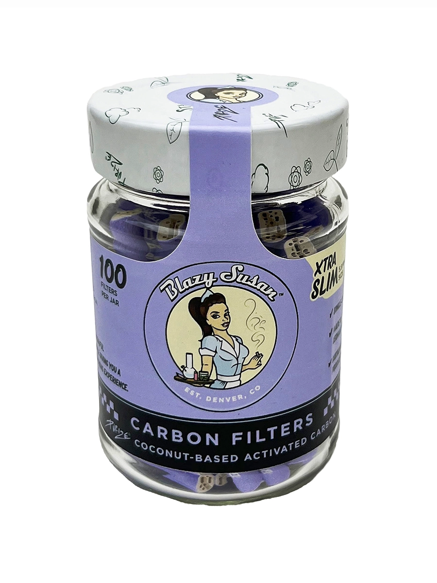 Blazy Susan Purple Activated Carbon Filter Tips Xtra Slim 100ct