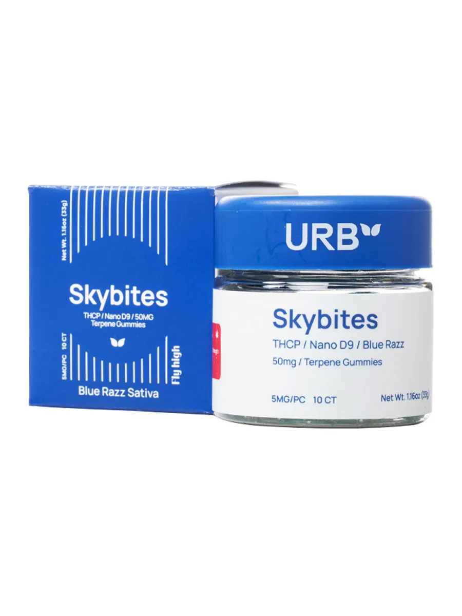 Blue Razz URB Mile High Skybites THCP Nano D9 Gummies 10ct 5MG