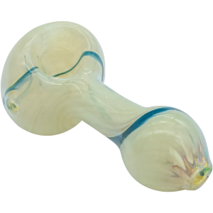 "Bones" White Color Spoon Pipe (Copy) - Teal / Large