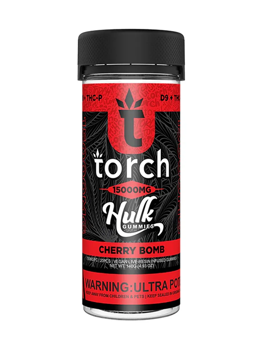 Cherry Bomb Torch Live Resin D9 THCP Hulk Gummies 15000MG 1