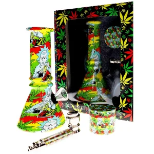 Colorful Design Water Pipe With Grinder & Spoon Pipe