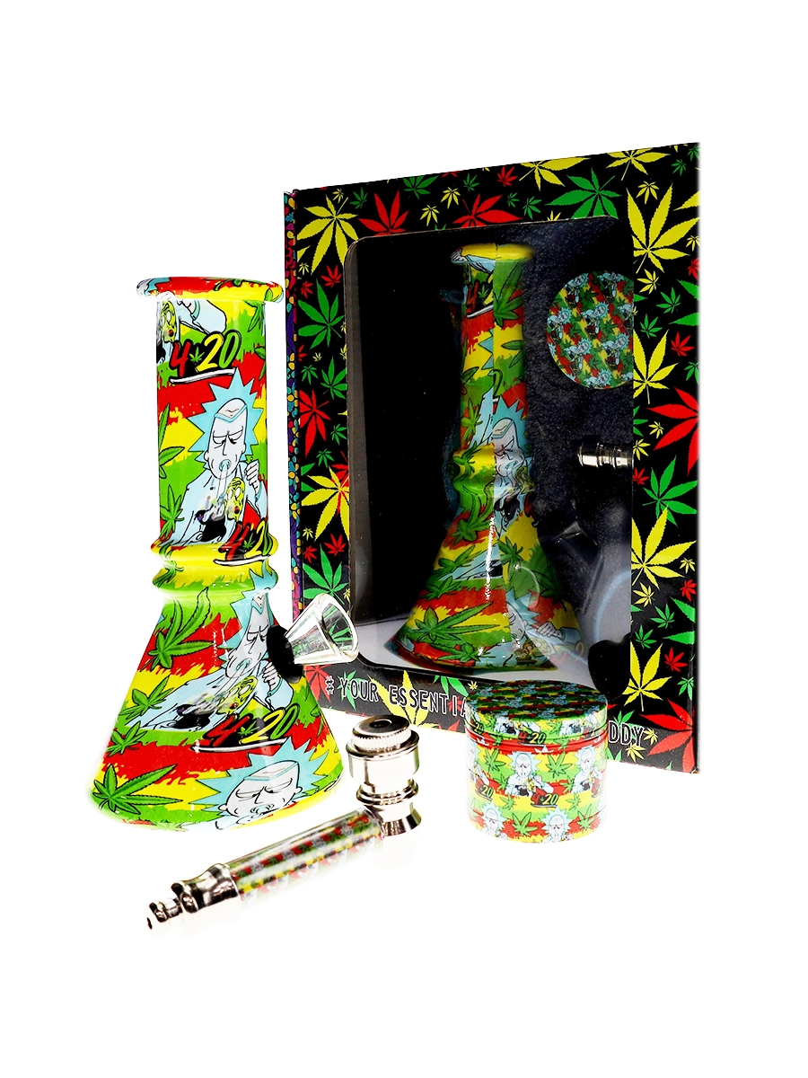 Colorful Design Water Pipe With Grinder Spoon Pipe