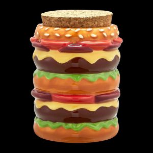 Roast & Toast Double Cheeseburger Ceramic Stash Jar