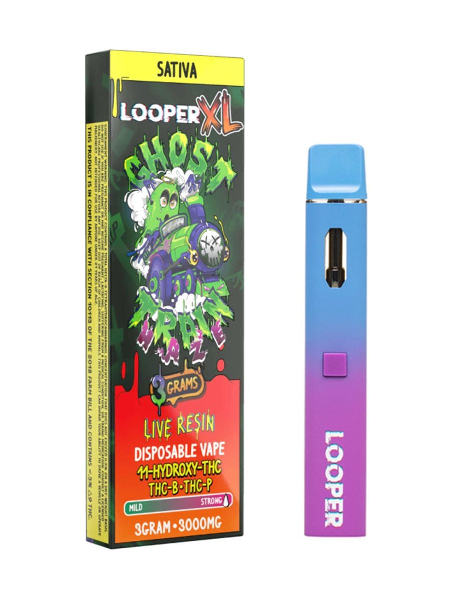 Ghost Train Haze Looper XL 11 Hydroxy THC THC BTHC P Live Resin Disposable Vape 3G