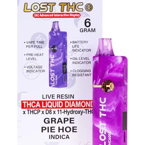 Grape Pie Hoe Lost THC THC-A Diamond Disposable 6G