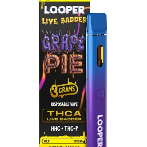 Grape Pie Looper Live Badder THC AHHCTHC P Disposable Vape 3G 1
