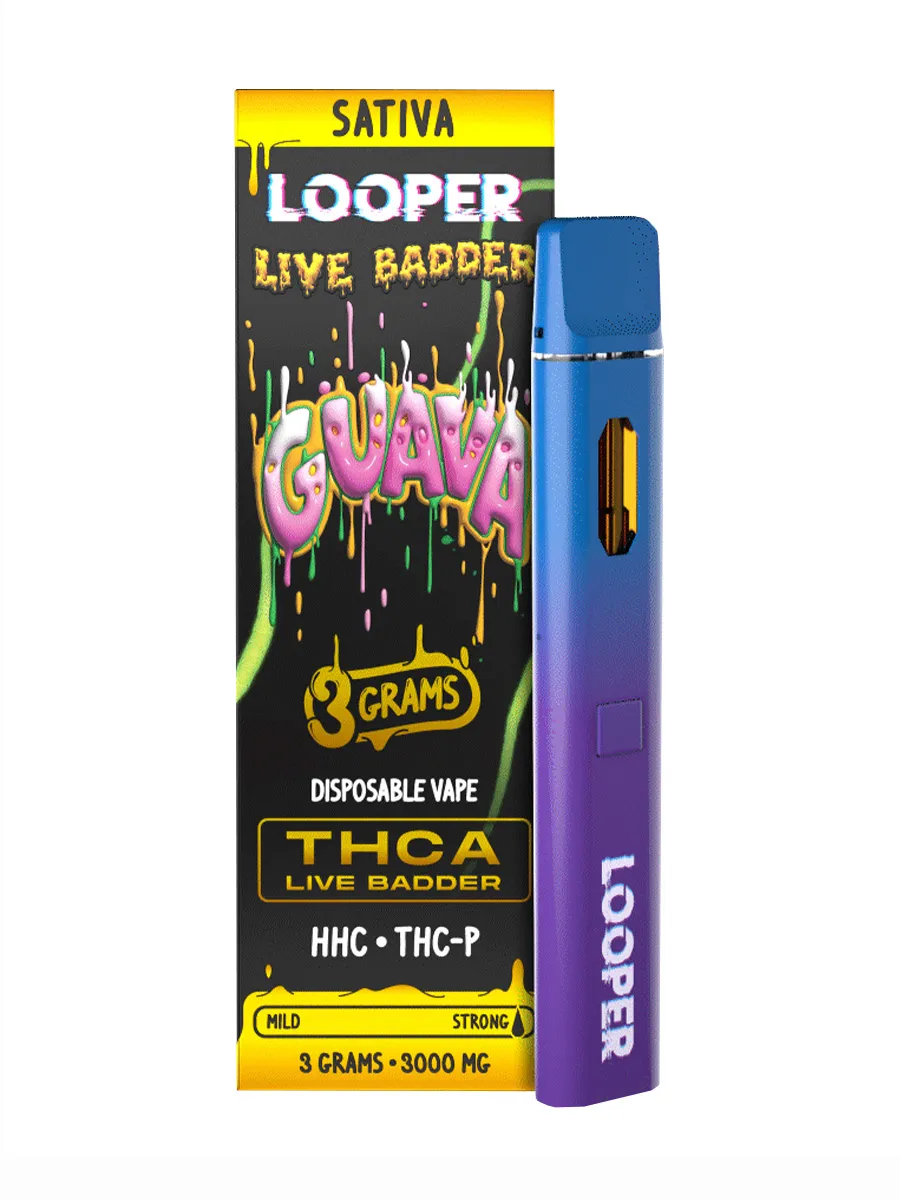 Guava Looper Live Badder THC AHHCTHC P Disposable Vape 3G