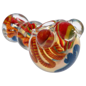 Twisty Color Marble Spoon Pipe - 4.5 in. - Rasta
