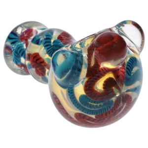 Twisty Color Marble Spoon Pipe - 4.5 in. - Red/Blue