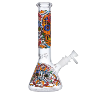 DHC Sugar Skull Beaker Bong - 10 in. - Orange