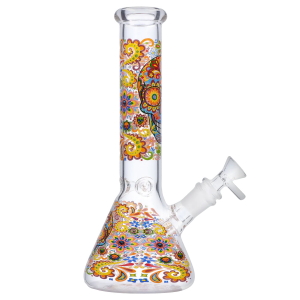 DHC Sugar Skull Beaker Bong - 10 in. - Yellow