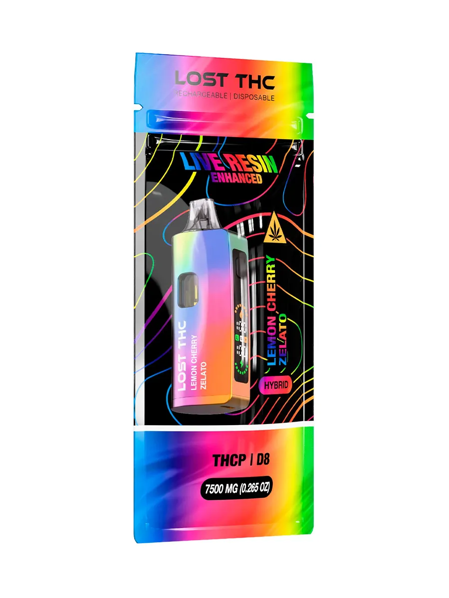 Lemon Cherry Zelato Lost THC Rainbow Edition THCP D8 Live Resin Disposable