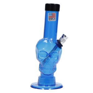 JM Plastics Mini Skull Base Acrylic Bong - 6 in. - Dark Blue