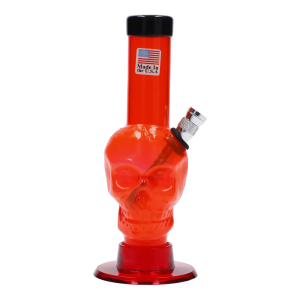 JM Plastics Mini Skull Base Acrylic Bong - 6 in. - Orange