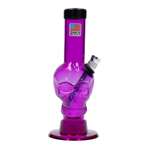 JM Plastics Mini Skull Base Acrylic Bong - 6 in. - Dark Purple