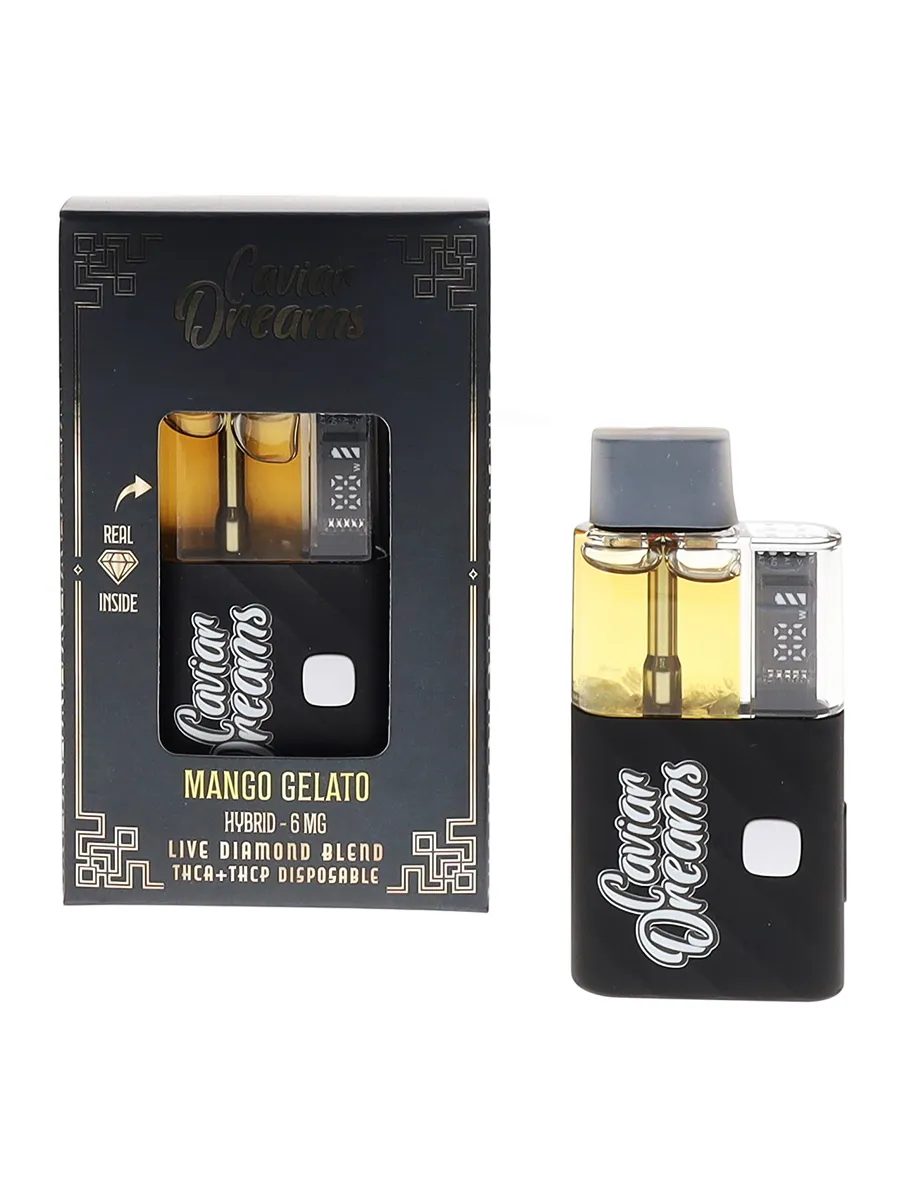 Mango Gelato Caviar Dreams Live Diamond Blend THCATHCP Disposable 6MG