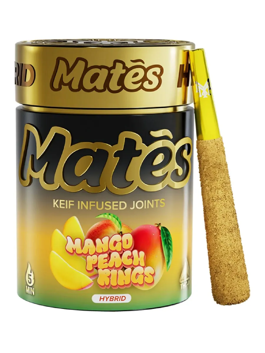 Mango Peach Rings Muha Meds Mates Keif Infused THCA Joints 3G
