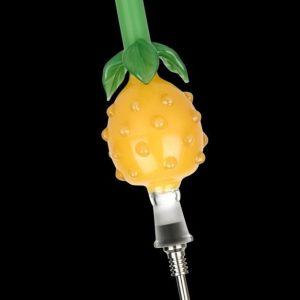 Perky Pineapple Glass Honey Straw with Titanium Tip