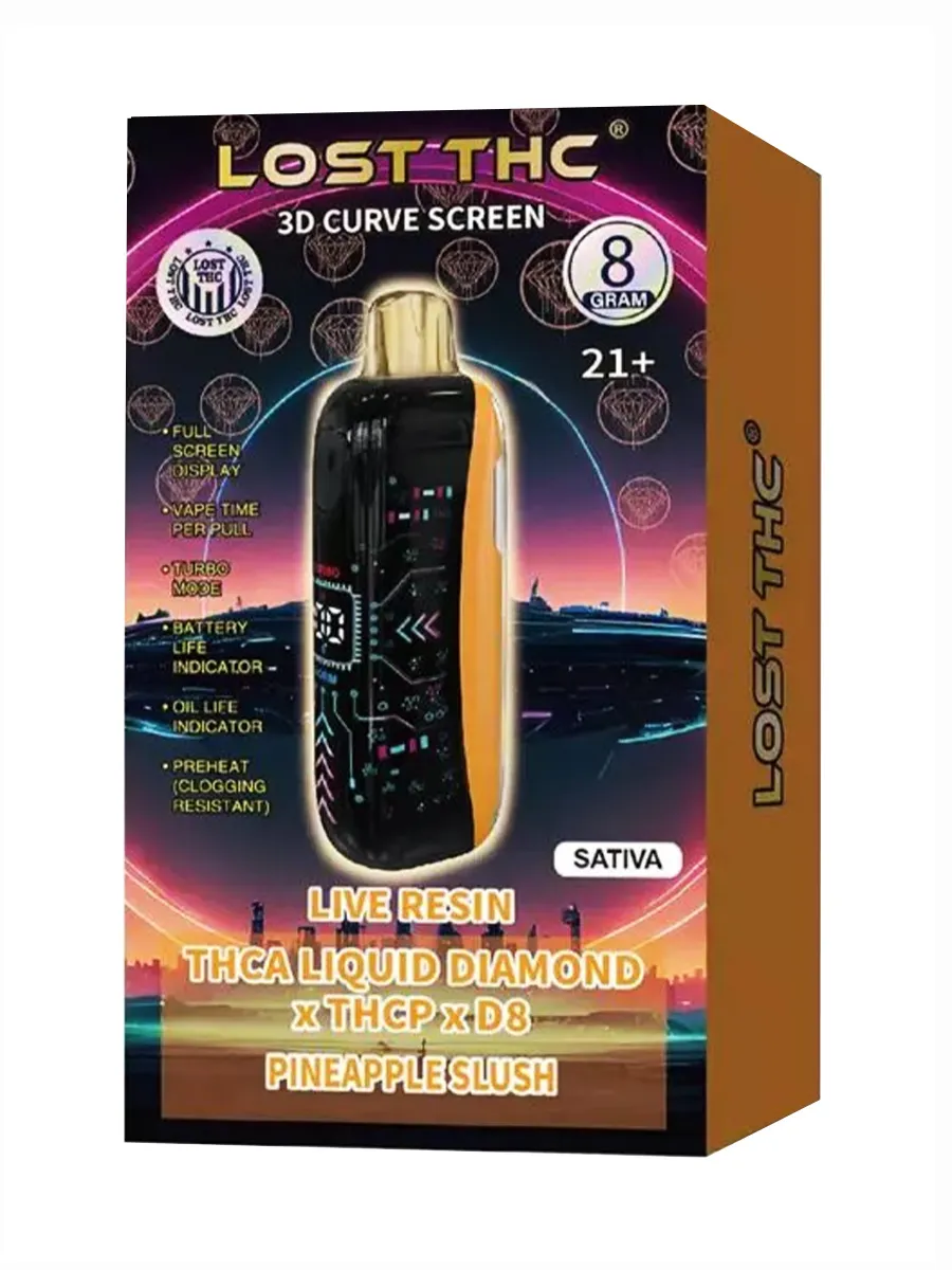 Pineapple Slush Lost THC Liquid Diamond THCA x THCP x D8 Live Resin Disposable 8G