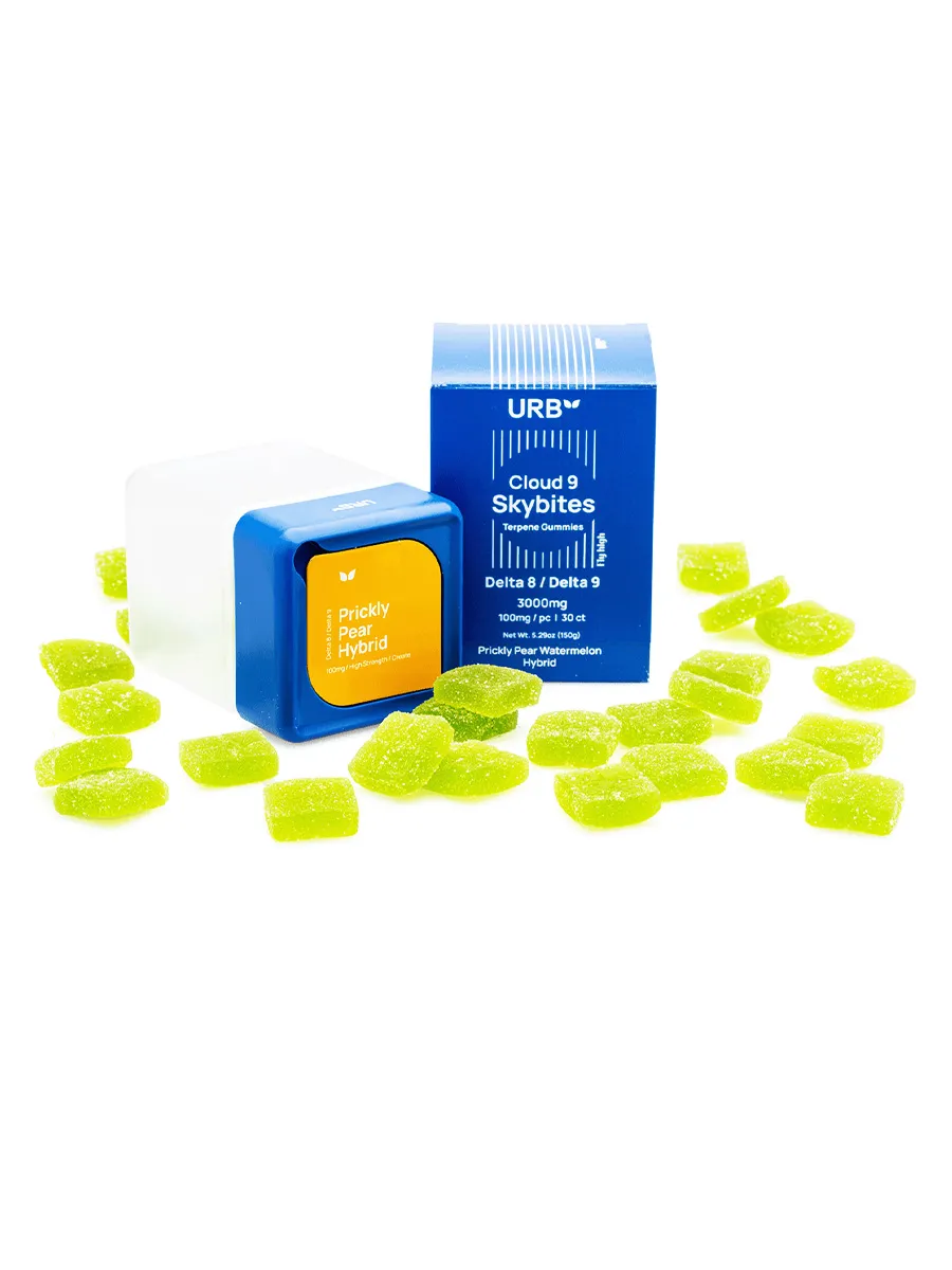 Pricky Pear Watermelon URB Cloud 9 Skybites D8 D9 Terpene Gummies 100mg 30ct