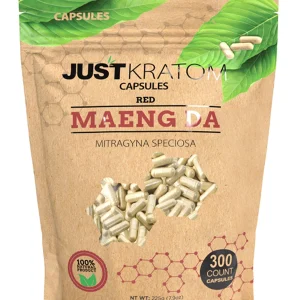 Red Maeng Da Just Kratom Mitragyna Speciosa Capsules 300ct