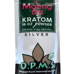Red Vein Maeng Da OPMS Kratom Silver Powder 16oz Bag