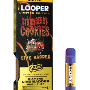 Strawberry Cookies Looper Limited Edition Diamond Live Badder HHC+THC-P Cart 2G