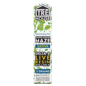 Super Lemon Haze Tre House Live Resin D8+D10+THCP Vape 2G