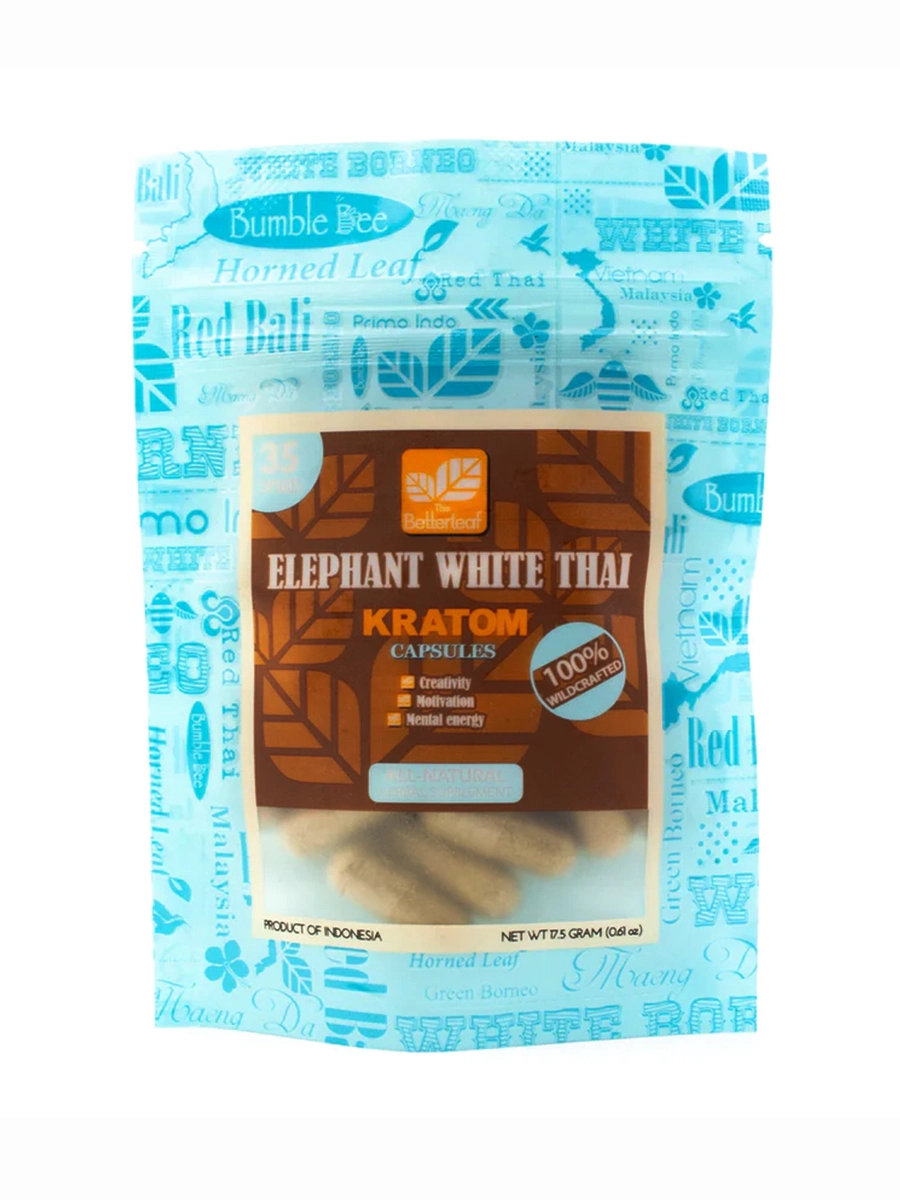 The Betterleaf Elephant White Thai Kratom Capsules 35pcs 1