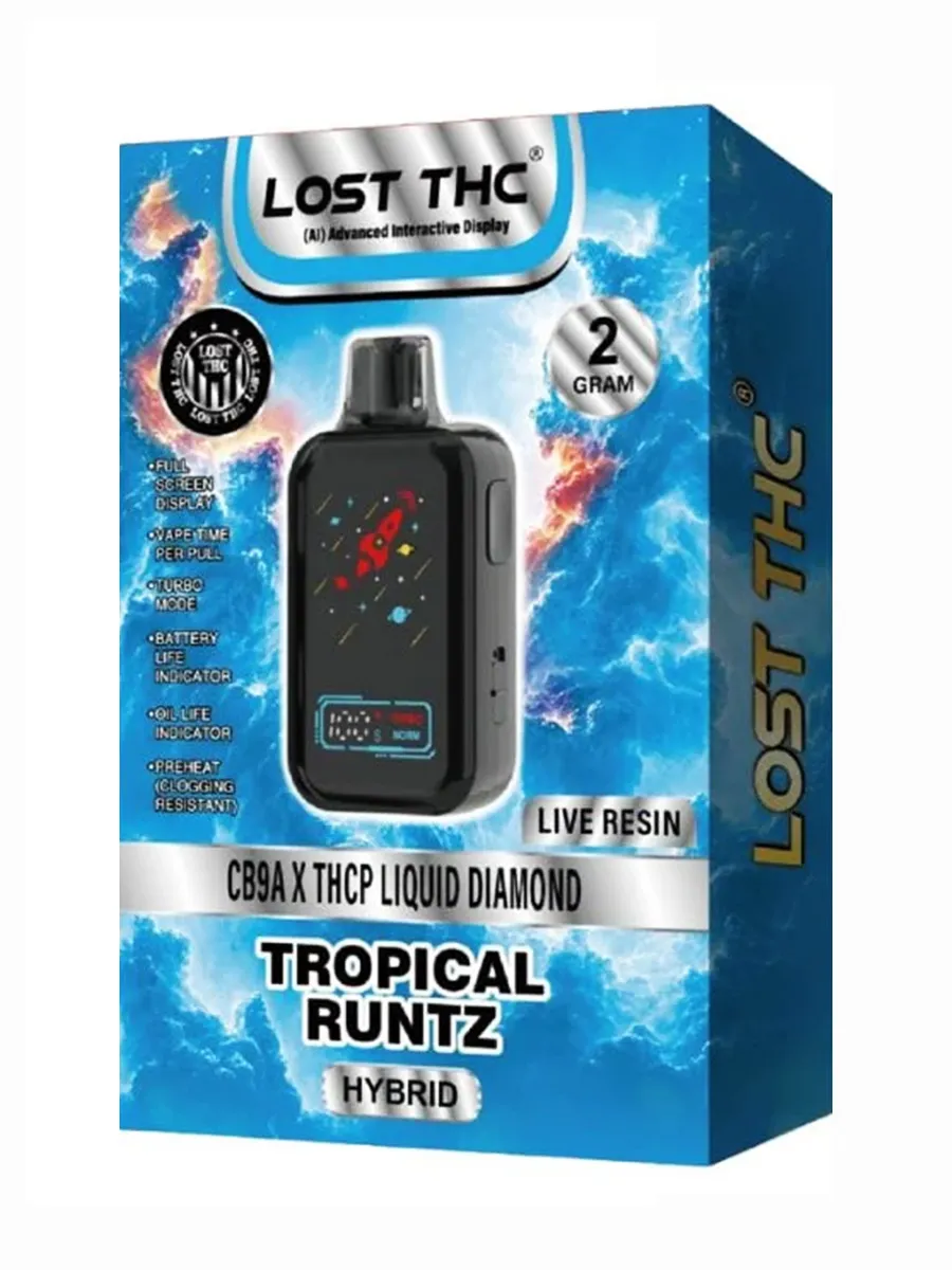Tropical Runtz Lost THC CB9A x THCP Liquid Diamond Live Resin Disposable 2G