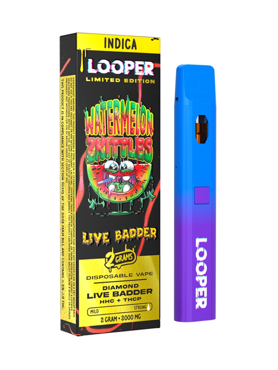 Watermelon Zkittles Looper Limited Edition Diamond Live Badder HHCTHC P Disposable Vape 2G