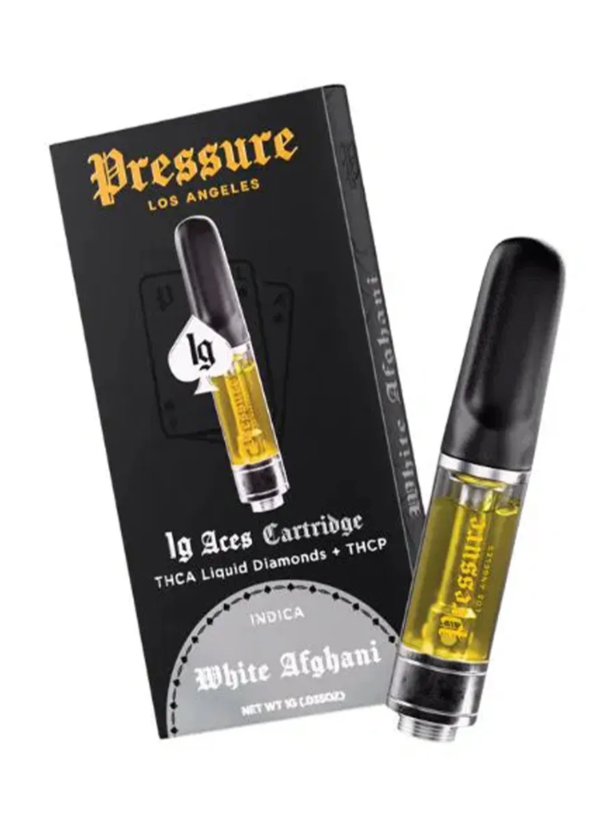 White Afghani Pressure LA Aces THCATHCP Cartridge 1G