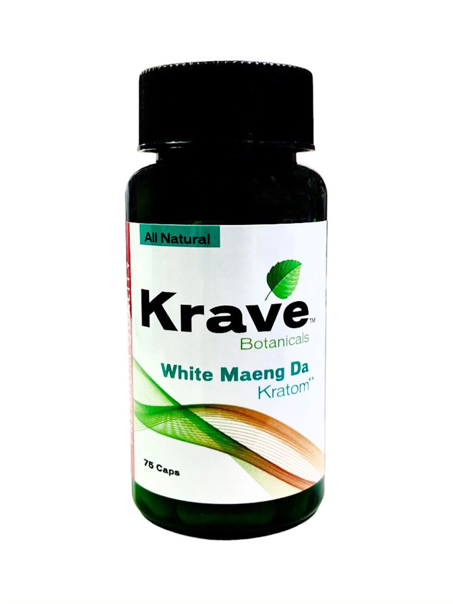 White Maeng Da Krave Botanicals Kratom Capsules 75ct