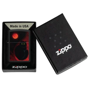 Zippo Black Cat Matte Windproof Lighter