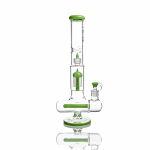 Croia Glass 17" Triple Perc Scientific Glass Bong | Croia Glass - Jade Green