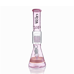 Croia Glass 15" Beaker Bong with Tree Perc and Ice Catcher | Croia Glass - Pink