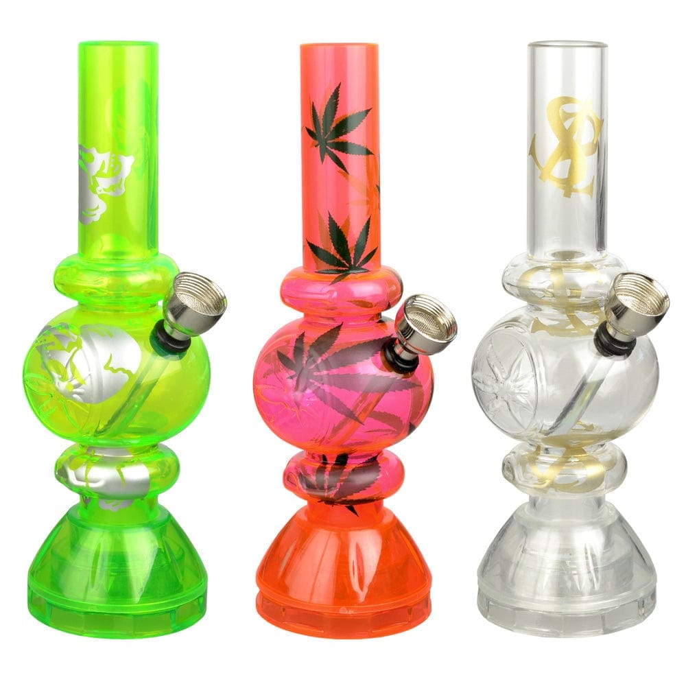 daily high club bong mini acrylic bubble water pipe w built in grinder base 6 75 assorted designs 957654983