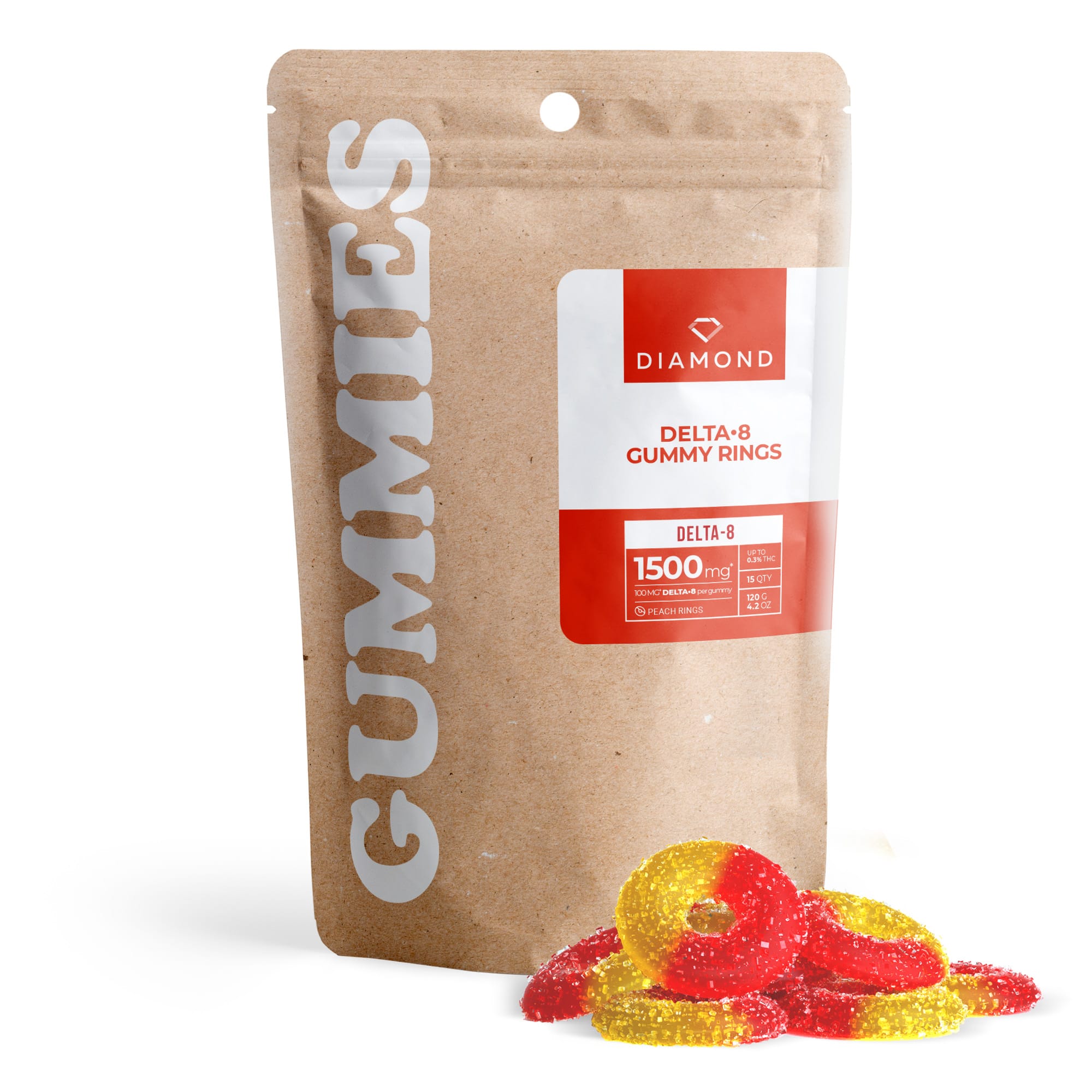 Delta 8 Gummy Rings - 100mg - Diamond CBD (1,500mg)