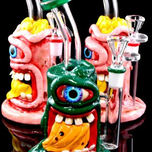 8.5" Small Zombie Monster GoG Water Pipe with Honeycomb Perc - WP2793