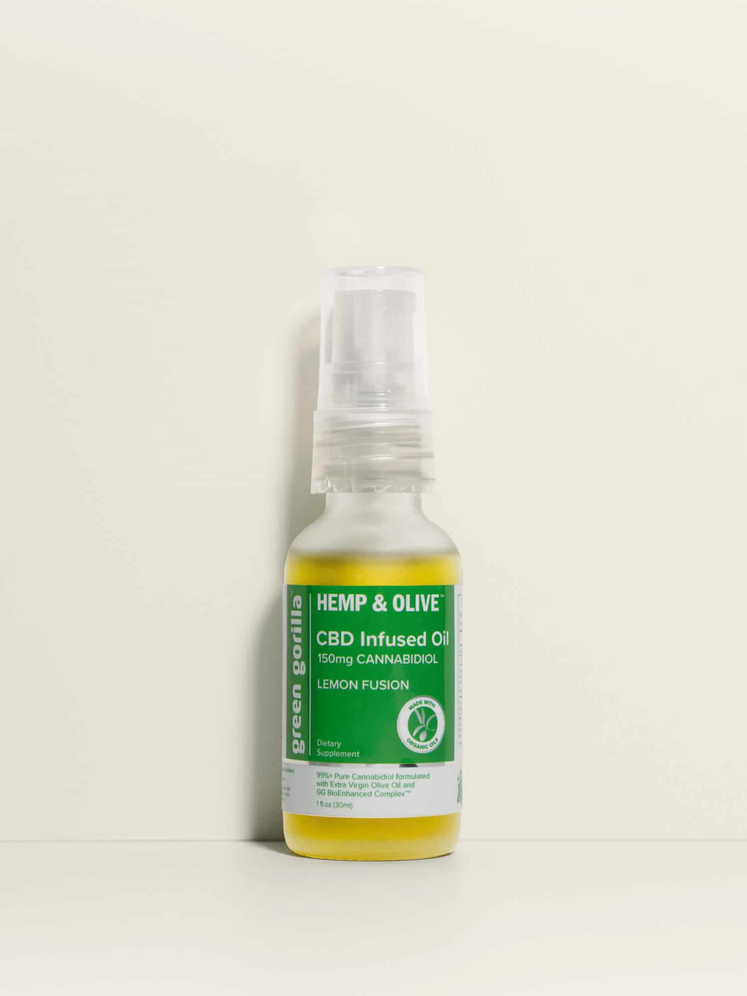 green gorilla 150mg certified organic pure cbd oil lemon tall op 1