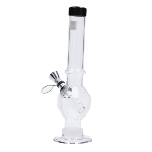 JM Plastics Grenade Base with Pull Slide Acrylic Bong - 8 in. - Clear