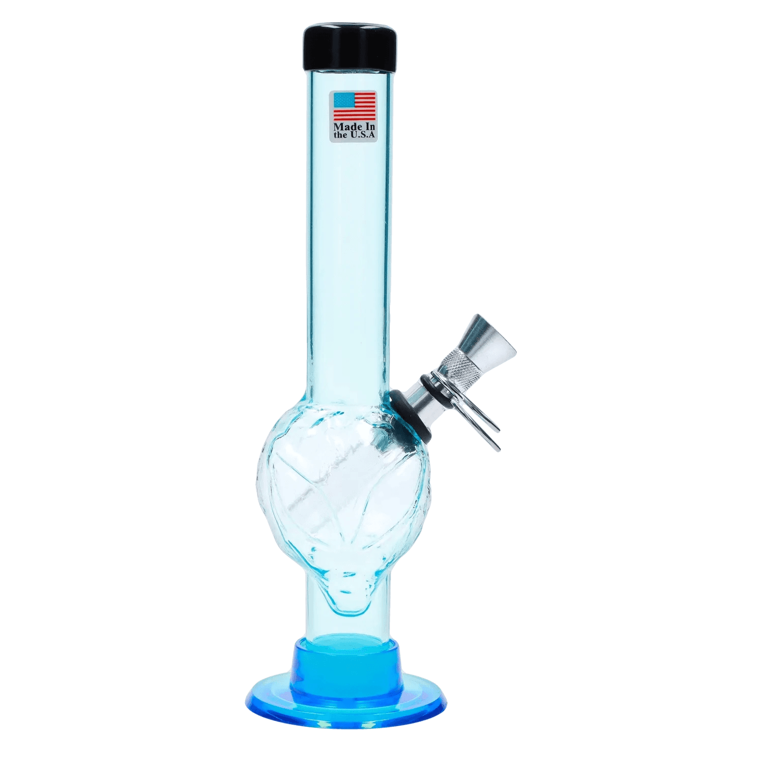 jm plastic water pipe clear with blue tint jm plastics alien base with pull slide acrylic water pipe 8 in 1172866565