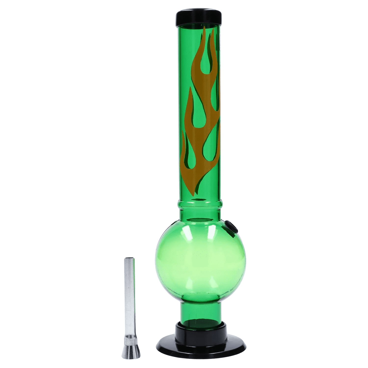 jm plastic water pipe dark green jm plastics flame bubble base acrylic water pipe 12 in 1172857259