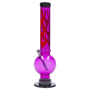 JM Plastics Flame Bubble Base Acrylic Bong - 12 in.