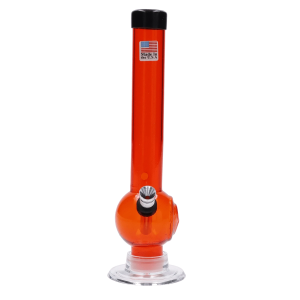 JM Plastics Magic 8 Ball Base with Carb Hole Acrylic Bong - 8 in. - Orange