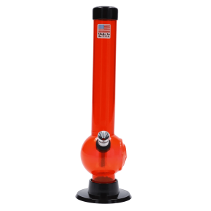 JM Plastics Magic 8 Ball Base with Carb Hole Acrylic Bong - 8 in. - Red
