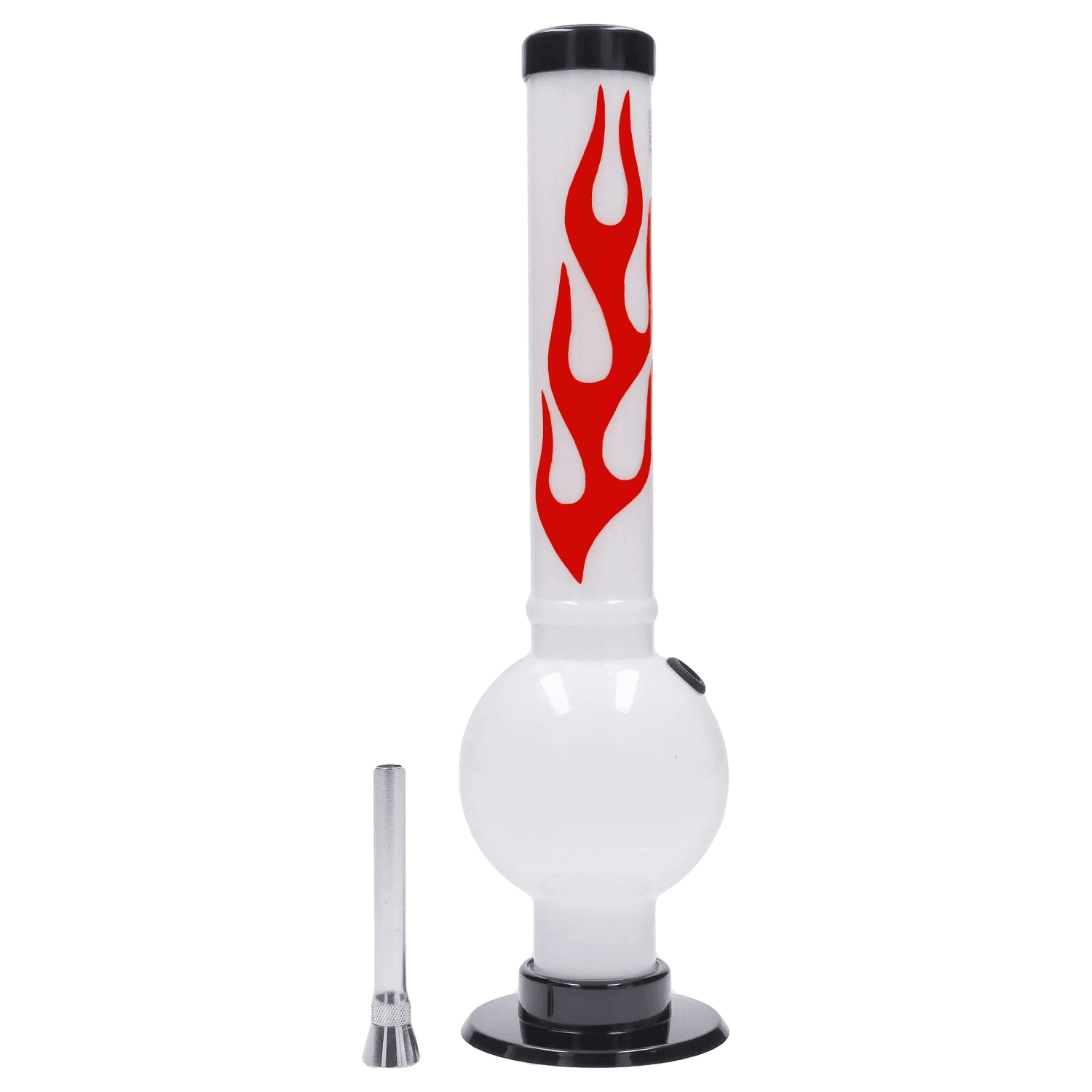 jm plastic water pipe solid white jm plastics flame bubble base acrylic water pipe 12 in 1172857253