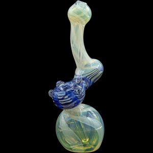 "Rake Bubb" Fumed Sherlock Bubbler Pipe (Various Colors) - Cobalt Blue